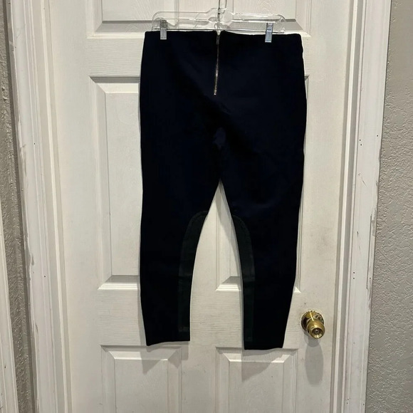 J. Crew Navy Riding Pants Jodhpurs Inner Leather Knee Patch Size 14 Equestrian - Picture 3 of 6